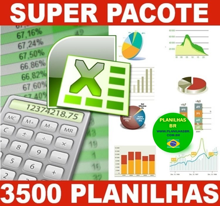 3500 Planilhas Excel editáveis