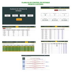 planilhas de controle de estoque pronta e editável