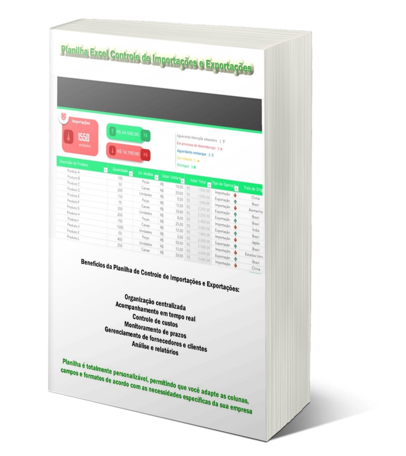 Planilha Excel Controle De Importa es E Exporta es Planilhas Excel