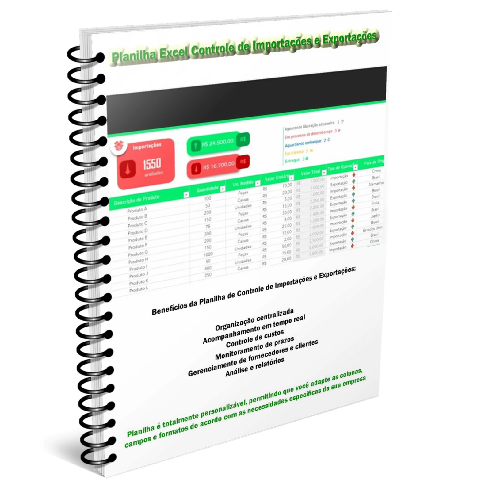 Planilha Excel Controle De Importa es E Exporta es Planilhas Excel