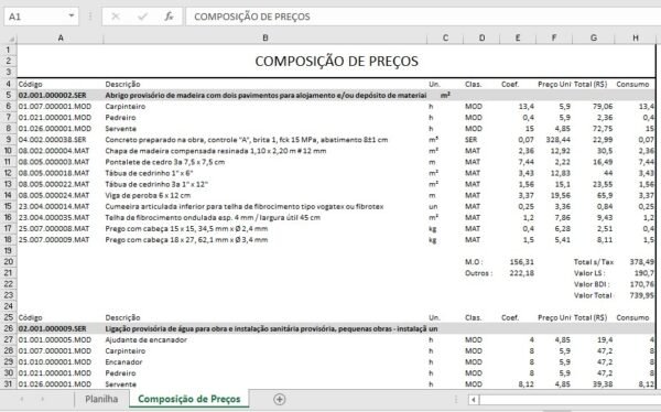 Planilhas Excel Orçamentos de Obras - Image 27