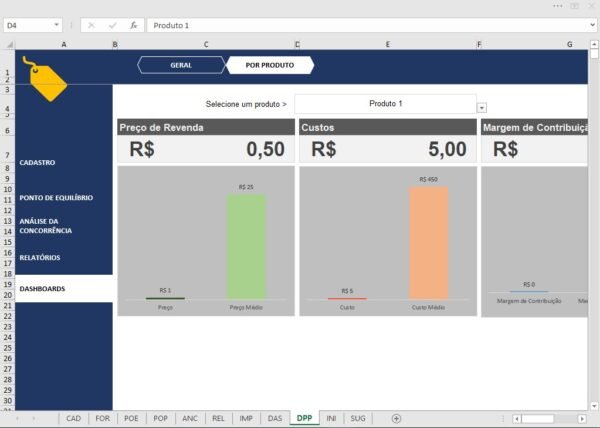 Planilha Formação de Preços Precificação para Revenda Excel - Imagem 8
