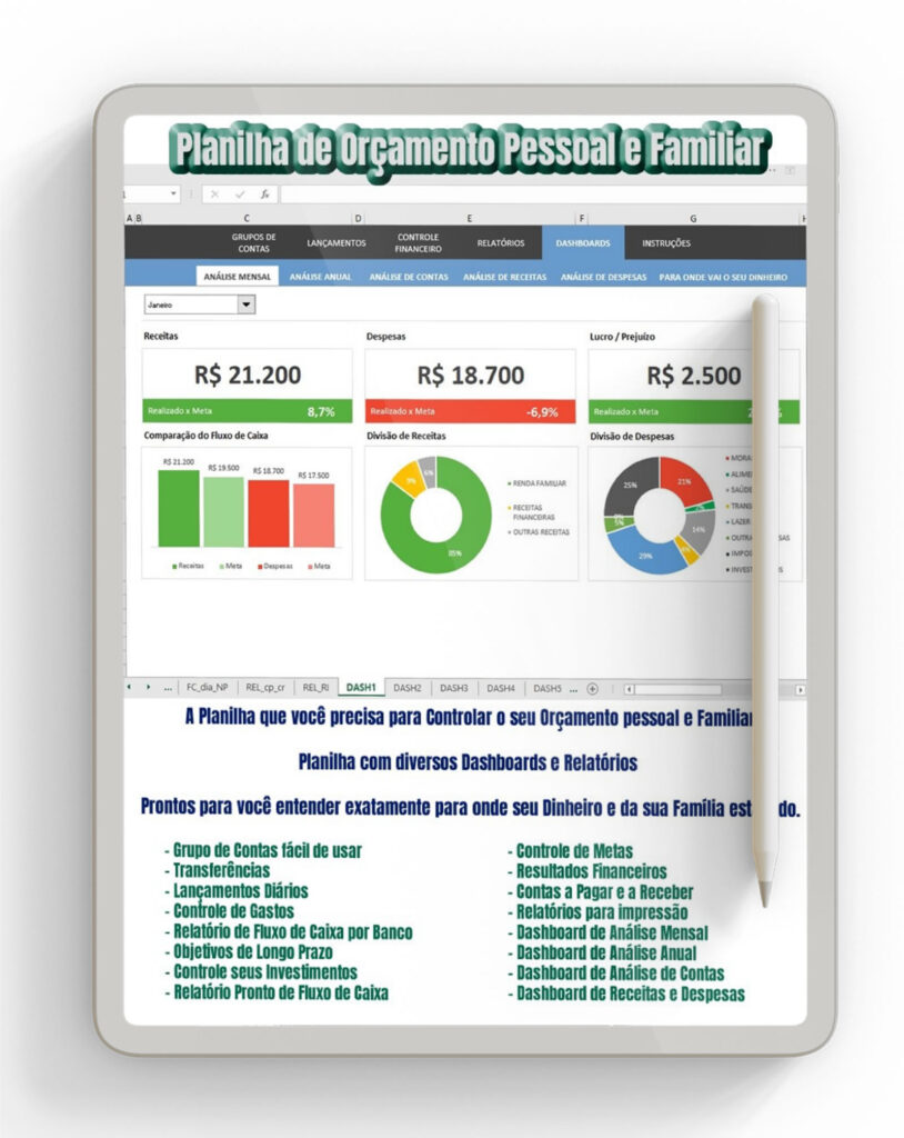 Planilha de Orçamento Pessoal e Familiar – Planilhas Excel