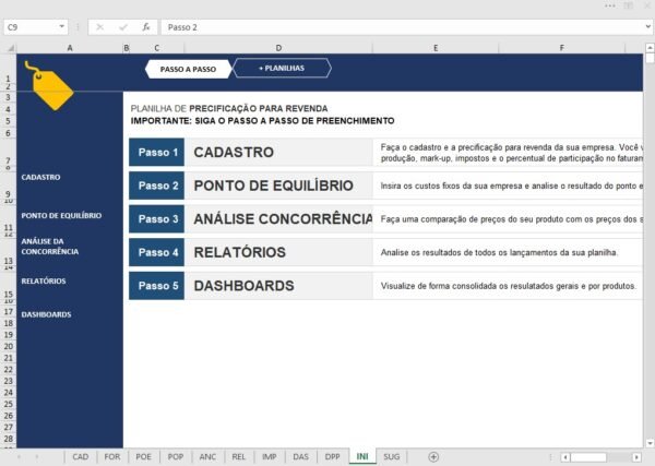 Planilha Formação de Preços Precificação para Revenda Excel - Imagem 9