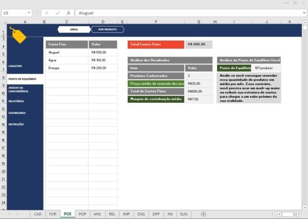 Planilha Formação de Preços Precificação para Revenda Excel - Imagem 10