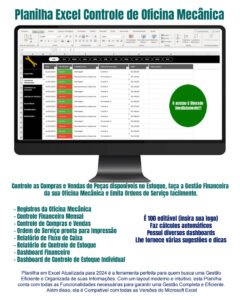 Planilha Excel Controle de Oficina Mecânica