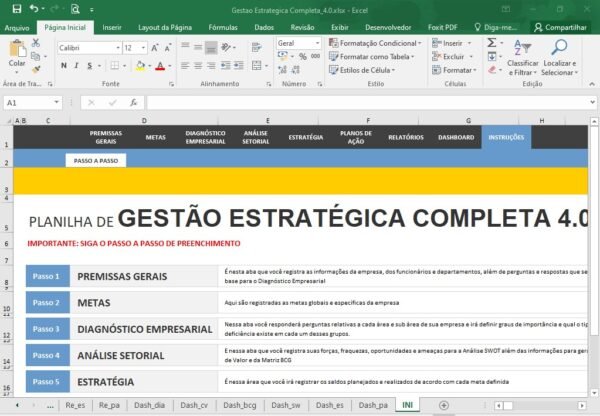 Planilha Gestão Estratégica Completa - Imagem 10