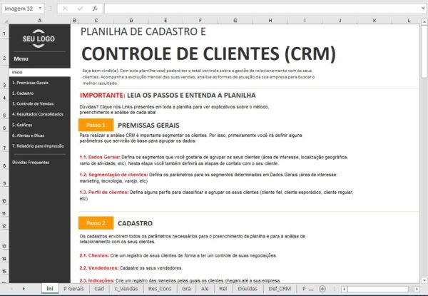 Planilha Cadastro e Controle de Clientes - CRM - Image 3