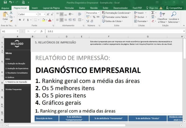 Planilha Excel Diagnóstico Empresarial - Imagem 15