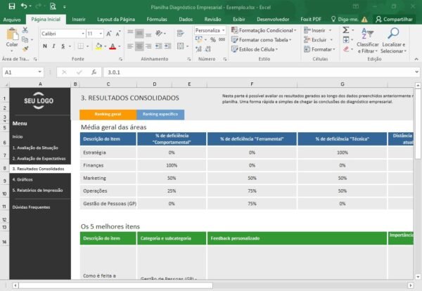Planilha Excel Diagnóstico Empresarial - Imagem 17