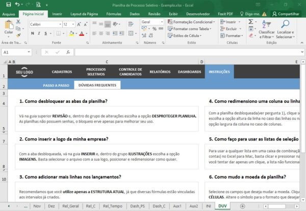 Planilha de Contratação de Pessoal Processo Seletivo - Imagem 7