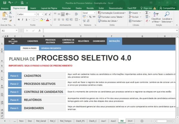 Planilha de Contratação de Pessoal Processo Seletivo - Imagem 8