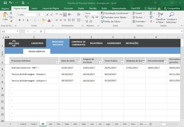 Planilha de Contratação de Pessoal Processo Seletivo - Imagem 13