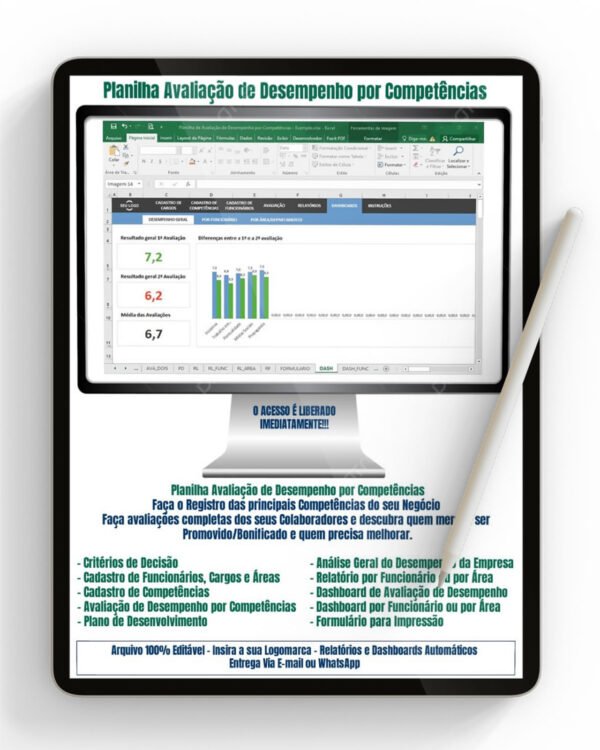 Avaliação de Desempenho por Competências Planilha Excel