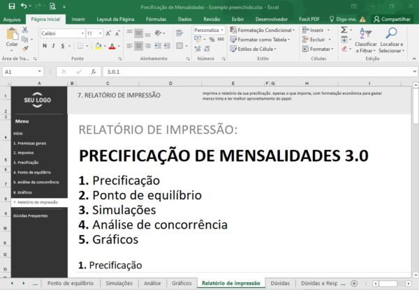 Planilha de Precificação de Mensalidade - Image 14