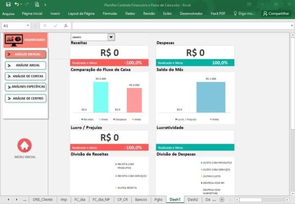 Planilha Controle Financeiro e Fluxo de Caixa - Imagem 11
