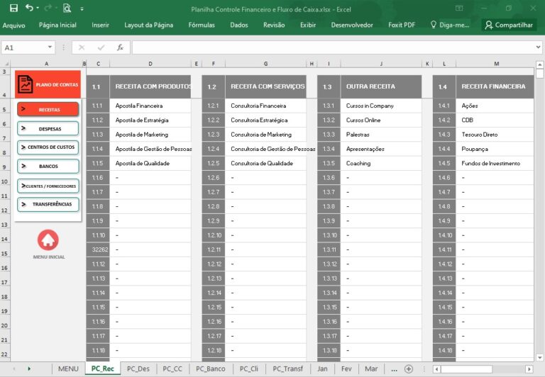 Planilha Controle Financeiro e Fluxo de Caixa – Planilhas Excel