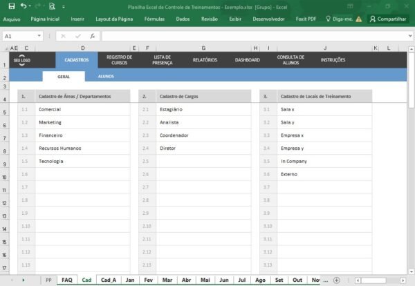 Planilha Excel de Controle de Treinamentos - Imagem 4