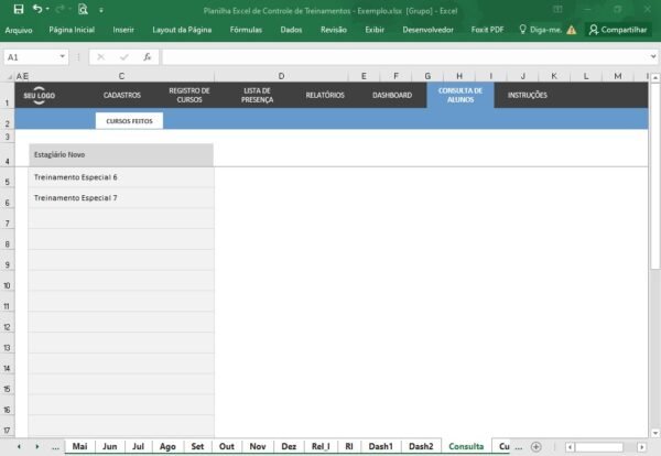 Planilha Excel de Controle de Treinamentos - Imagem 5