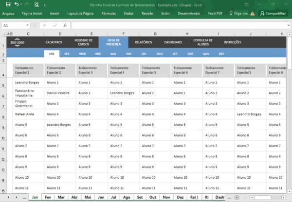 Planilha Excel de Controle de Treinamentos - Imagem 9