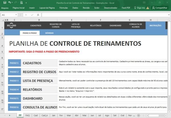 Planilha Excel de Controle de Treinamentos - Imagem 10