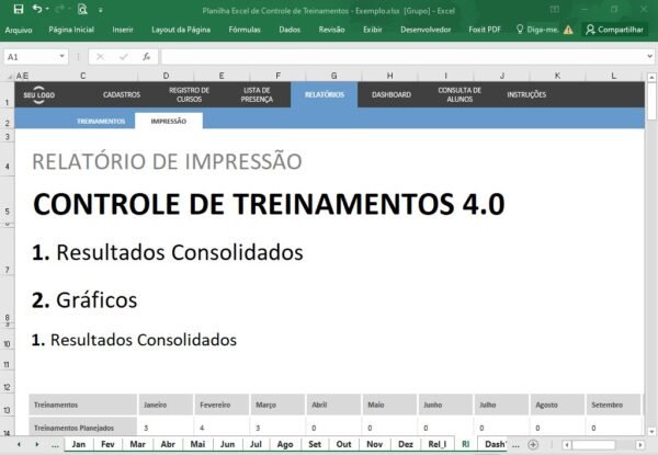 Planilha Excel de Controle de Treinamentos - Imagem 12
