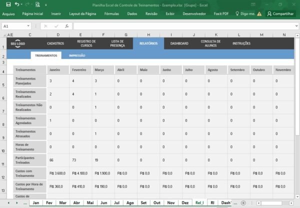 Planilha Excel de Controle de Treinamentos - Imagem 13