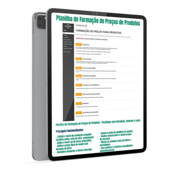Planilha Excel de Formação de Preços de Produtos
