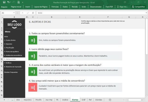 Planilha Formação de Preços para Serviços - Imagem 3