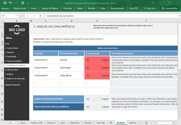 Planilha Formação de Preços para Serviços - Imagem 4