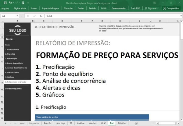 Planilha Formação de Preços para Serviços - Imagem 21
