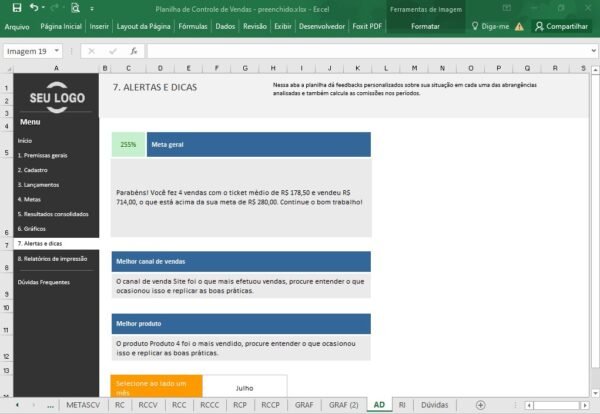 Planilha de Controle de Vendas - Imagem 3