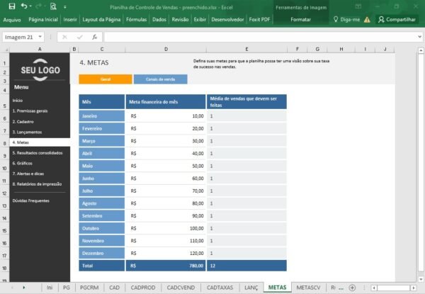 Planilha de Controle de Vendas - Imagem 13