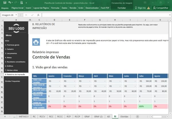 Planilha de Controle de Vendas - Imagem 16