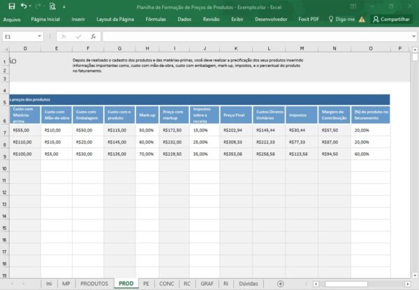 Planilha de Formação de Preços de Produtos - Imagem 15