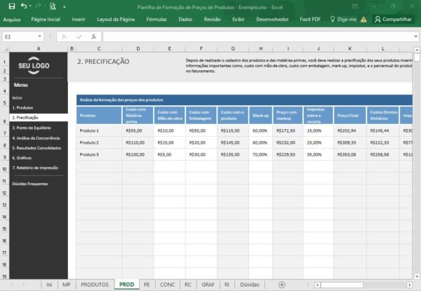 Planilha de Formação de Preços de Produtos - Imagem 16