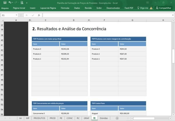 Planilha de Formação de Preços de Produtos - Imagem 19