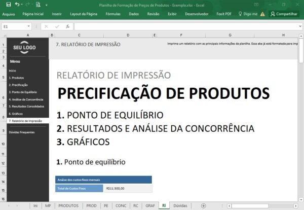 Planilha de Formação de Preços de Produtos - Imagem 24